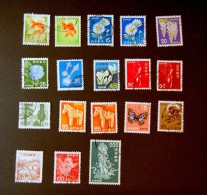 Japan - 1966-1967 Definitives - Flora, Fauna & Local Motifs - 18 Stamps - Usados