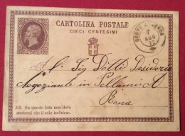 SESTO CALENDE  ANNULLO DOPPIO  CERCHIO SU INTERO POSTALE N.1 _ PER ROMA IN DATA 7 AGOSTO 1877 - Postwaardestukken