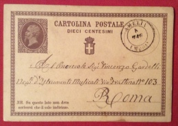 AMELIA UMBRIA  ANNULLO DOPPIO CERCHIO  SU INTERO POSTALE N.1 _ PER  ROMA IN DATA 8 MAGGIO 1877 - Ganzsachen