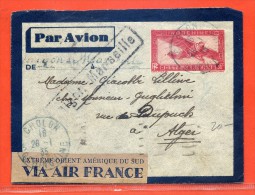 INDOCHINE AEROGRAMME 36C DE 1935 DE CHOLON POUR ALGER - Cartas & Documentos