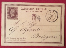 IESI  ANNULLO DOPPIO CERCHIO  SU INTERO POSTALE N.1 _ PER  BOLOGNA IN DATA  4 GIUGNO 1877 - Interi Postali