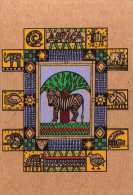 ZIMBABWEZebra Et Palm, Illustrateur Archan Benjamin, Format 16x11 Cm, Sur Papier Recyclable,zebre - Zimbabwe