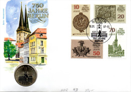 DDR Numisbrief "750 J. Berlin-Nikolaiviertel"16.1.1987 BERLIN Mit 5M 1987 Nikolaivie (Münze)+10,20,50,70 Pf.750 J.Berlin - Sonstige & Ohne Zuordnung