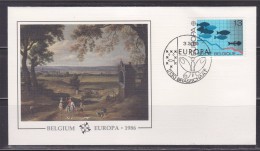 = Europa 1986 Belgique Enveloppe 1er Jour Brasschaat 3.5.86 Belgium Timbre Poissons - Europese Instellingen