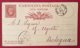 BORGO S.DONNINO  ANNULLO DOPPIO CERCHIO  + Distribuzione Postale SU INTERO POSTALE - 1878 - Entiers Postaux