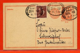 ALLEMAGNE ENTIER POSTAL DE 1922 DE MULLHEIM - Postwaardestukken