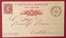 S.ALBERTO (RAVENNA)  ANNULLO DOPPIO CERCHIO SU INTERO POSTALE - 1878 - Interi Postali