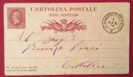S.ALBERTO (RAVENNA)  ANNULLO DOPPIO CERCHIO SU INTERO POSTALE - 1878 - Entiers Postaux