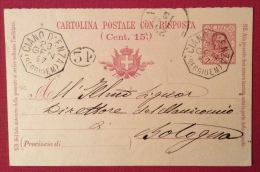 CIANO D'ENZA (REGGIO EMILA)  Collettoria+QUARTIERE POSTALE SU  INTERO POSTALE - 1897 - Stamped Stationery