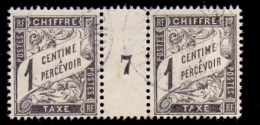 FRANCE TAXE N° 10 MILlESIME 7 DE 1907 OBL - Millesimi