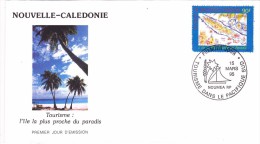 NOUVELLE CALEDONIE 1995 @ Enveloppe Premier Jour FDC  N °PA 327 Tourisme L´île La Plus Proche Du Paradis - FDC