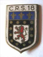 INSIGNE DE LA POLICE NATIONALE CRS COMPAGNIE REPUBLICAINE DE SECURITE C.R.S 18 POITIERS DRAGO DE ROMAINVILLE - Polizia