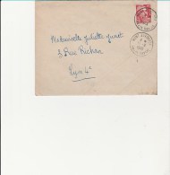 LETTRE AFFRANCHIE N° 813 OBLITERE CAD  MONT SAXONNEX -HAUTE - SAVOIE -1949 - 1921-1960: Modern Period