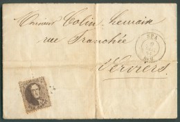 N°14 Obl. LP Sur Lettre De SPA Le 9 Décembre 1864 Vers Verviers - COntenu : Maison De Commission, Expédition Et Recouvre - 1863-1864 Medaillen (13/16)