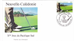 NOUVELLE CALEDONIE 1995 @ Enveloppe Premier Jour FDC - GOLF - X èmes Jeux Du Pacifique Sud - Un Put - FDC