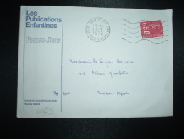 LETTRE TP MARIANNE DE BEQUET 0,50 OBL.MEC.22-3-1973 PARIS 09 LES PUBLICATIONS ENFANTINES + JEUNESSE EN PLEIN AIR 1973 - Cartas & Documentos