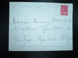 LETTRE TP MARIANNE DE BEQUET 1,00 OBL.MEC.3-8-1976 DUN-SUR-AURON (18) 2EME JOUR TARIF URGENT - 1971-1976 Maríanne De Béquet