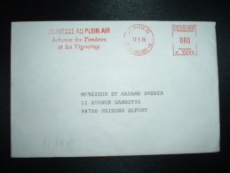 LETTRE EMA P 7299 à 080 Du 17 3 76 PARIS 45 + JEUNESSE AU PLEIN AIR Achetez Les Timbres Et Le Vignettes - Lettres & Documents