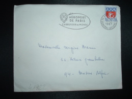 LETTRE TP BLASON DE PARIS 0,30 0BL.MEC.11-2-1967 PARIS XIV + JEUNESSE AU PLEIN AIR 1967 - Lettere