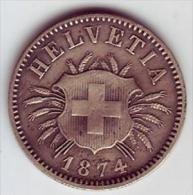 - SUISSE - 5 Rappen 1874 B - - 5 Centimes / Rappen