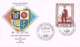 16581. Carta F.D.C. ILLINGEN (Saar) 1955. Saarland. Tag Briefmarke - FDC