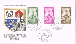 16582. Carta F.D.C. SAARBRUCKEN (Saar) 1956. Saarland. Denkmaler - FDC