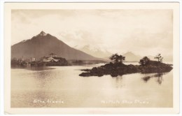 Sitka Alaska, View Of Town Waterfront From Water, Islands, Mountains, C1910s/20s Real Photo Postcard - Sitka