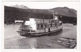 S.S. Tutshi River Boat Steamer At Carcross Yukon Canada, C1940s Real Photo Postcard - Yukon