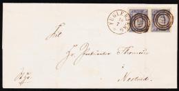 1871. Tjeneste. 2 Skilling Ultramarin.  Pair On Envelope To Næstved From FUGLEBJERG 231... (Michel: D1A) - JF192716 - Oficiales