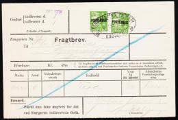 1938. 2x 40 ØRE POSTFÆRGE Auf Fragtbrev FANØ ESBJERG FÆRGERI ESBJERG 4. OKT. 1938.  (Michel: PF 19 I) - JF192723 - Pacchi Postali