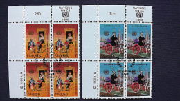 UNO-Genf 190/1 Eckrandviererblock ´A´, Oo/ESST, 8. Kongress Zur Verbrechensverhütung - Used Stamps