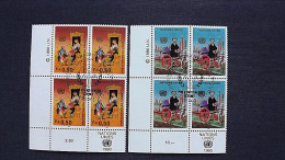 UNO-Genf 190/1 Eckrandviererblock ´C´, Oo/ESST, 8. Kongress Zur Verbrechensverhütung - Used Stamps