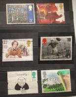 Gran Bretagna 1975 - 1997 Various 6 Stamps Used Christmas Bronte Liverpool Football Sincerely - Sin Clasificación
