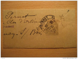 1908 Perret To Fontenay S/ Bois 1c Wrapper Faja Diarios Newspaper Periodicos Entero Postal Stationery France - Streifbänder