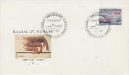 Enveloppe  FDC   1er  Jour  GROENLAND   Crevettes   1982 - FDC