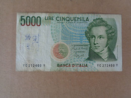 Banconota Bernini 5000 Lire Cinquemila Banca D'Italia - 5.000 Lire