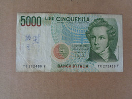 Banconota Bernini 5000 Lire Cinquemila Banca D'Italia - 5000 Lire