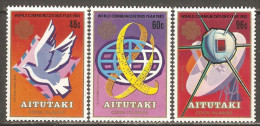 Aitutaki 1983 Mi# 496-498 A ** MNH - World Communications Year / Space - Oceania