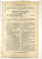 - PROCEDE RELATIF A L'HYGIENE . BREVET D´INVENTION DE 1902 . - Matériel Médical & Dentaire