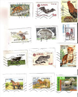 FRANCE -  Thème : ANIMAUX - Lot De 12 Timbres Oblitérés - Collezioni