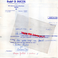 47 - AGEN - FACTURE  ETS . D. DUCOS- 185 BD DE LA REPUBLIQUE- - 1950 - ...