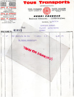 32 - CONDOM - FACTURE HENRI CAUBOUE- BD CLEMENCEAU- TRANSPORTS TOULOUSE-BORDEAUX-MARSEILLE-1964 - 1950 - ...