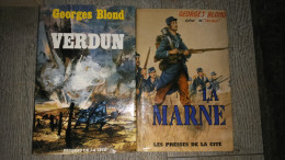 2 Livres Verdun Et La Marne De Georges Blond Presses De La Cité 1961 Ww1 Guerre - Guerra 1914-18