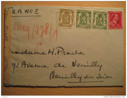 LEUVEN 1942 To Neuilly France WW2  Germany Wehrmacht Censor Censure Censored Cover - Guerre 40-45 (Lettres & Documents)