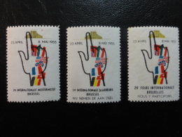 1955 Foire Bruxelles 4 Different Languages Vignette Poster Stamp Label Belgium - Erinnofilia [E]