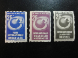 1952 Foire Bruxelles 3 Different Languages Vignette Poster Stamp Label Belgium - Erinnophilie - Reklamemarken [E]