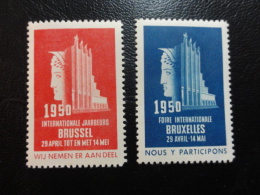 1950 Foire Bruxelles French And Flemish Text Mercure Vignette Poster Stamp Label Belgium - Erinnophilie [E]