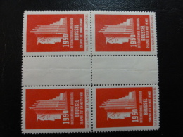 1950 Jaarbeurs Bruxelles Interpaneau 4 Bloc Mercure Vignette Poster Stamp Label Belgium - Erinofilia [E]