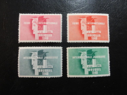 1948 Foire Bruxelles 4 Different Languages Mercure Vignette Poster Stamp Label Belgium - Erinnophilia [E]