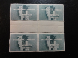 1948 Jaarbeurs Bruxelles Interpaneau 4 Bloc Mercure Vignette Poster Stamp Label Belgium - Erinnophilie - Reklamemarken [E]